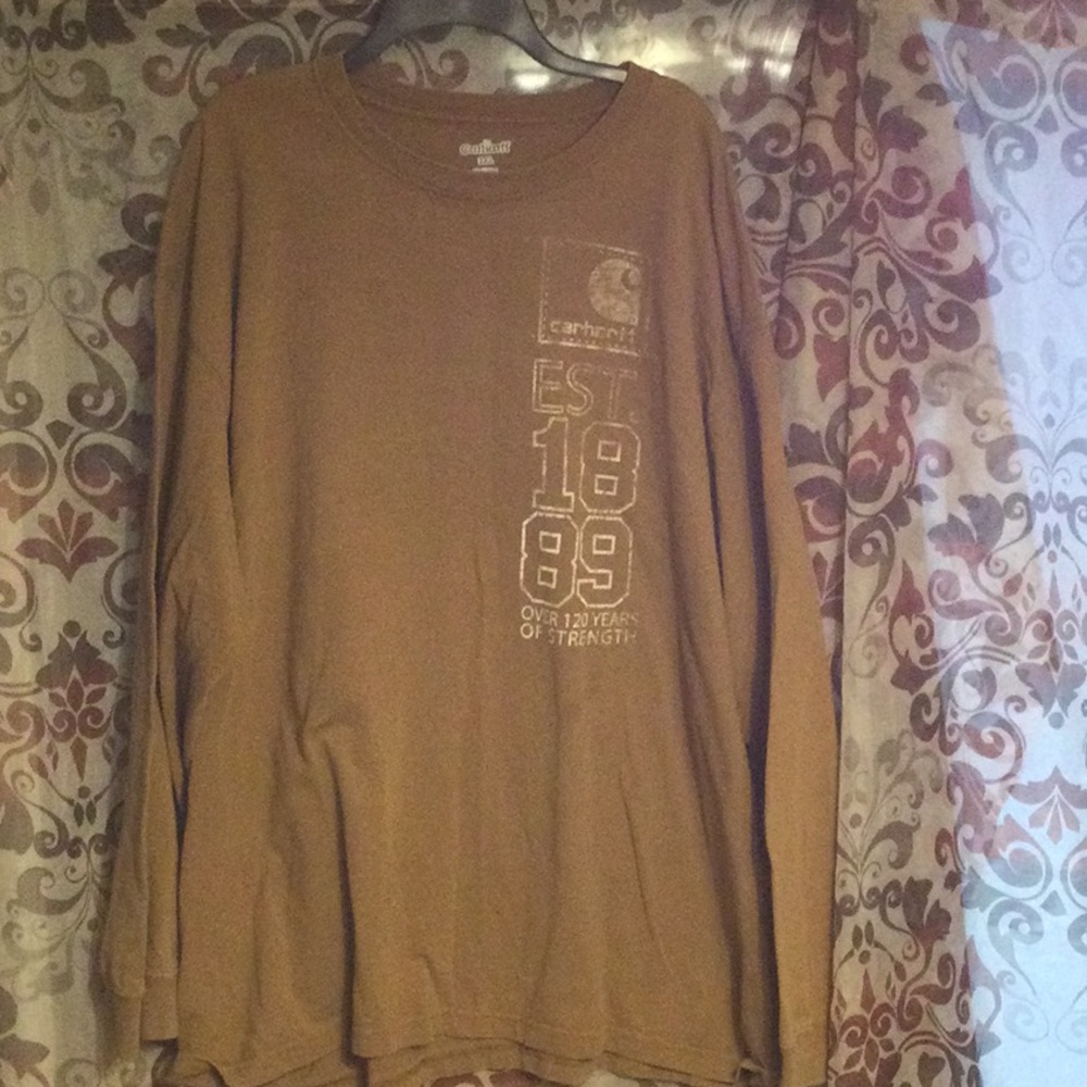 Tan 2XL Mens Carhartt long sleeve shirt